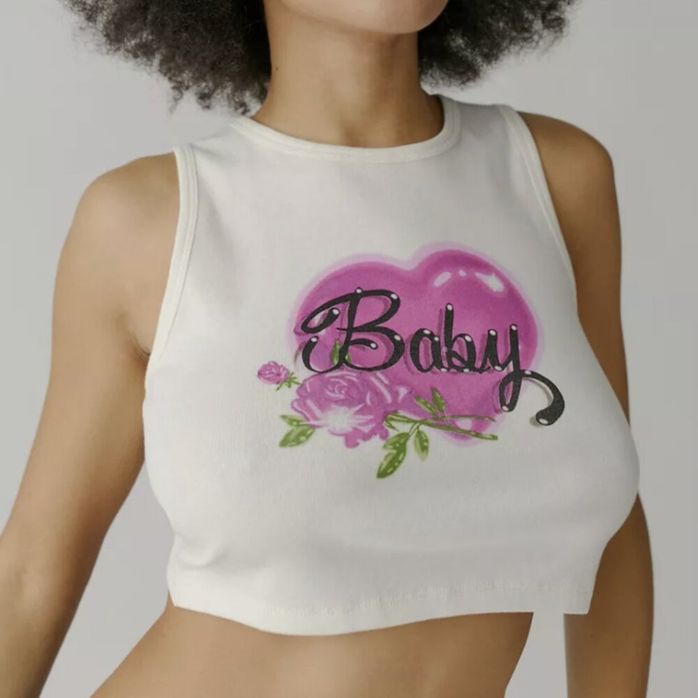 Urban Outfitters Open Back Crop Baby Tank Top